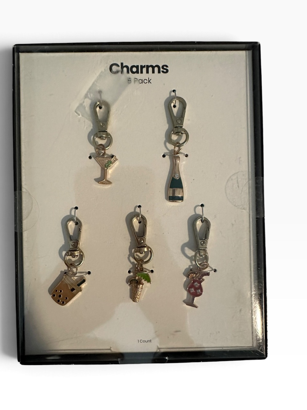 Hello Lux Cocktail Drink Bag Charms 5-Pc Set Wristlet Crossbody Keychain NWT